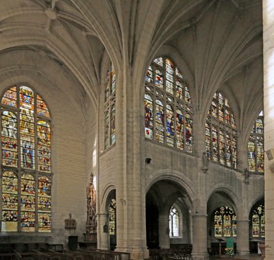 View of the Choir and North Transept by French School